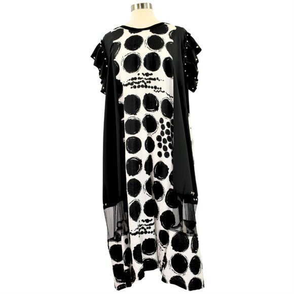 Easy Drape Dot Dress - Picture 1 of 5